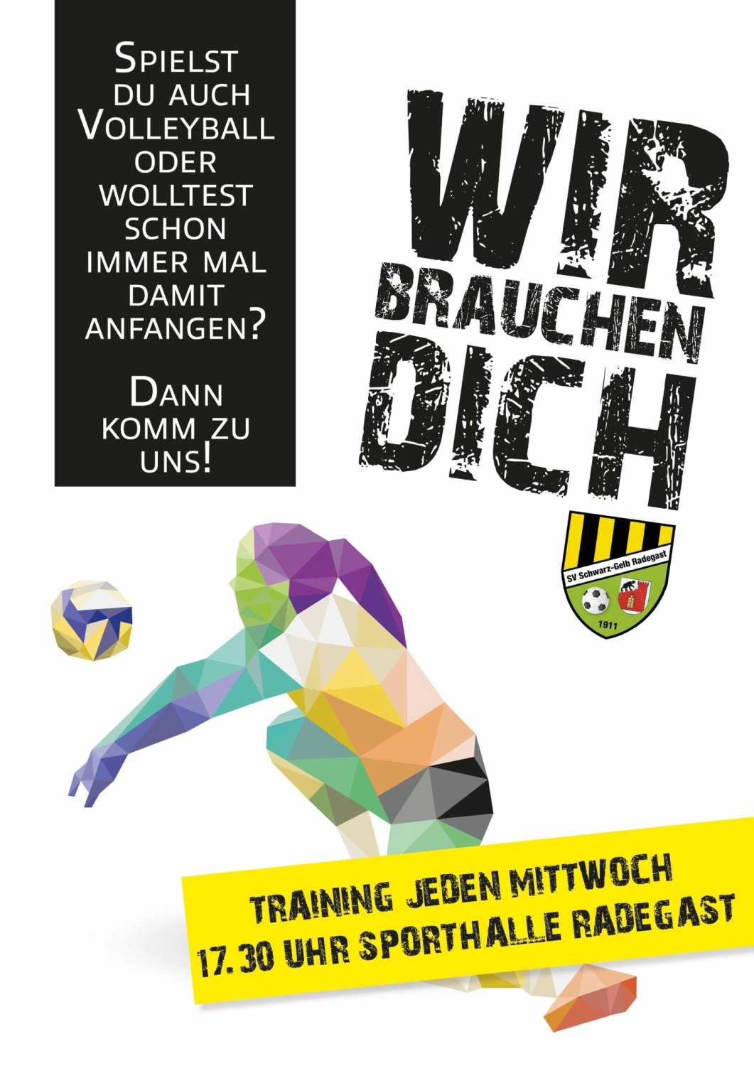 SV Schwarz-Gelb Radegast, volley Ball flyer